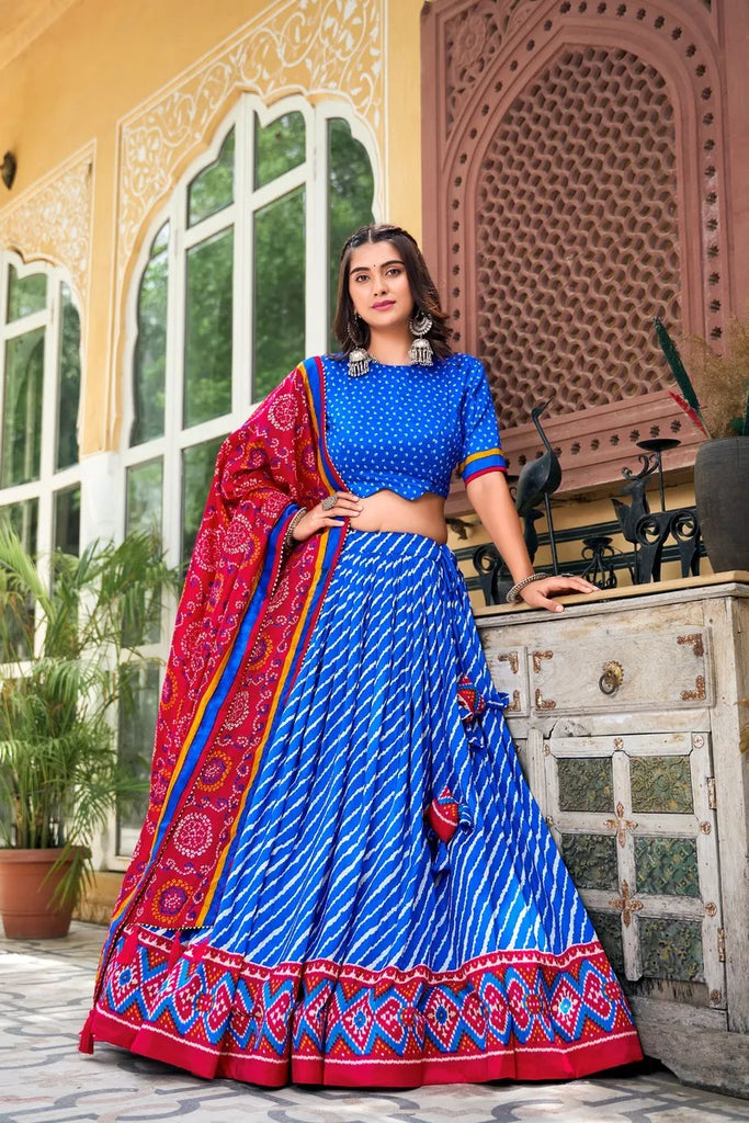 Stunning Patola Leheriyu Print Lehenga Choli