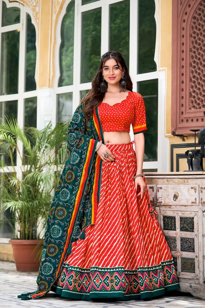 Stunning Patola Leheriyu Print Lehenga Choli