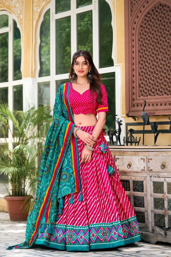 Stunning Patola Leheriyu Print Lehenga Choli