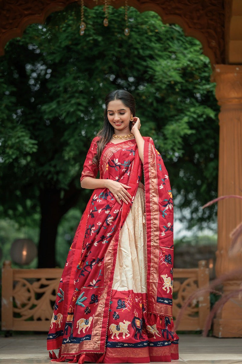 Essential Gujarati Collection Ethnic Dola Silk Lehenga