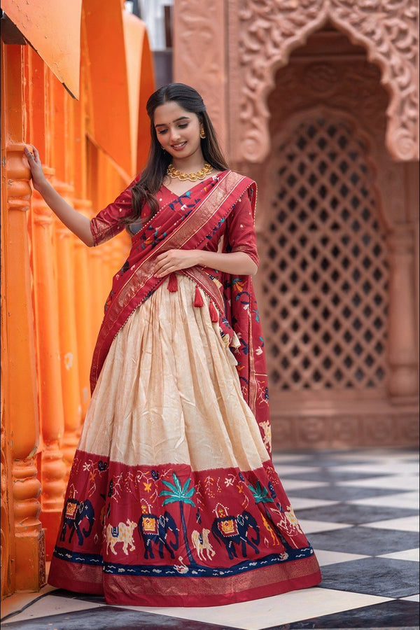 Essential Gujarati Collection Ethnic Dola Silk Lehenga