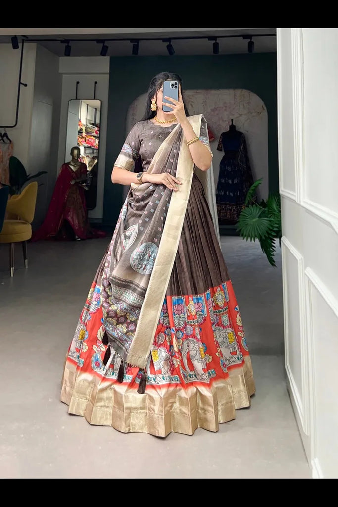 Traditional Kalamkari Print Lehenga Choli