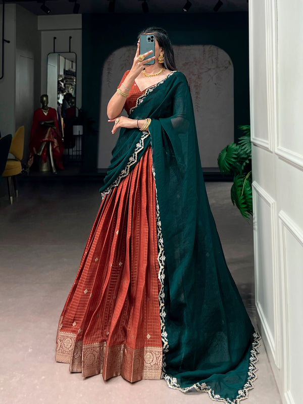 Copper Rust Chinon Checks Langa Davani Set