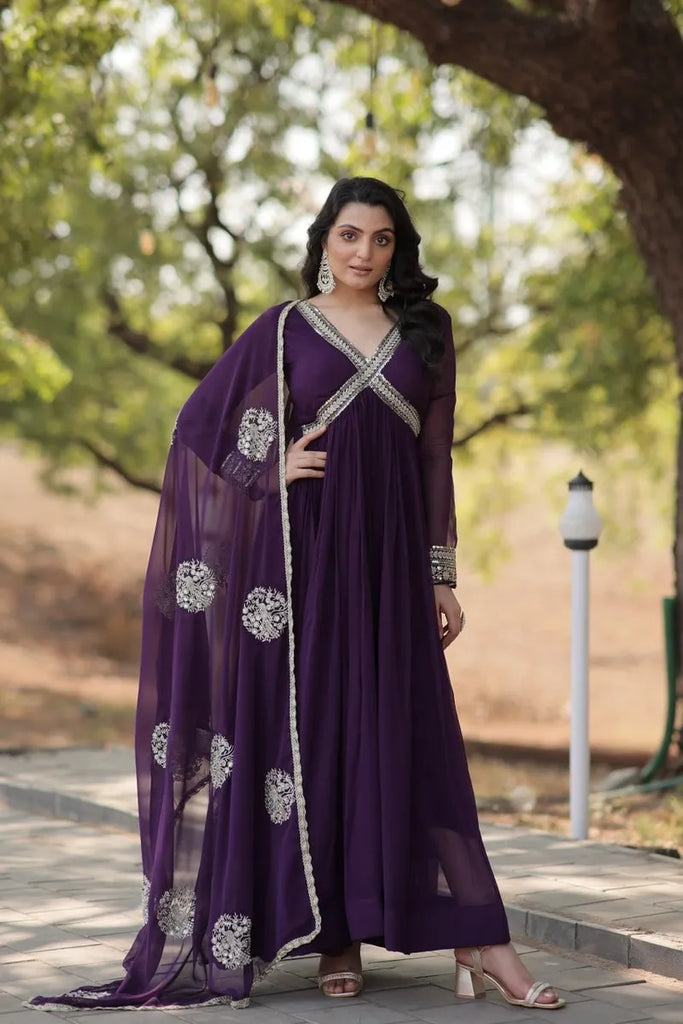 Premium Alia Cut Readymade Gown with Dupatta Set