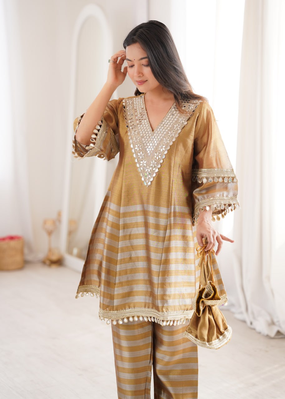 Gold Two-Tone Tissue Mirror Work Top Bottom Set