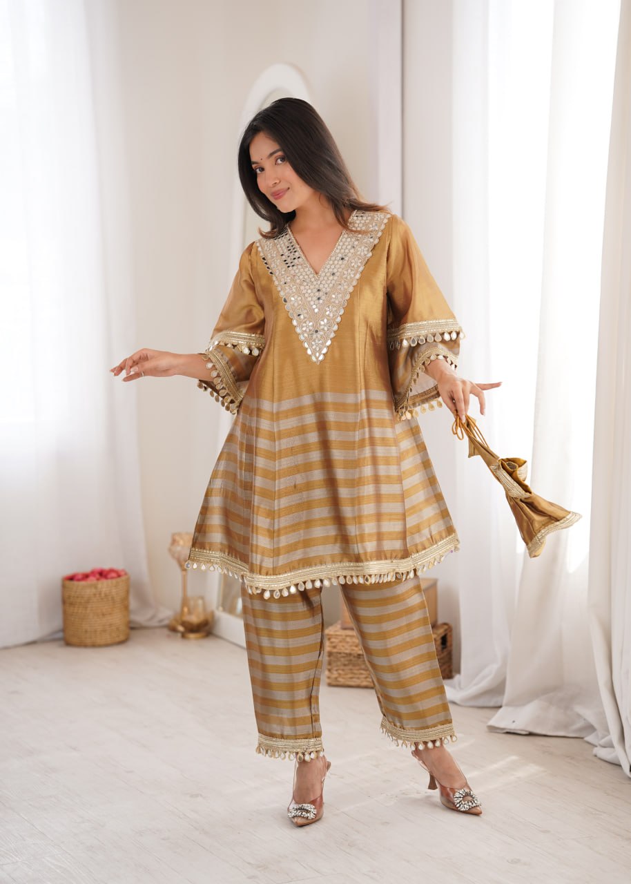 Gold Two-Tone Tissue Mirror Work Top Bottom Set
