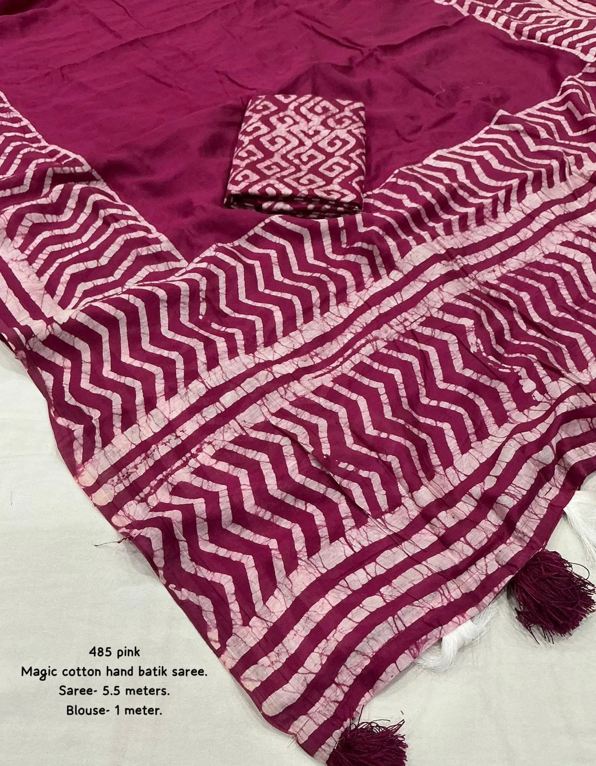 pink tassel pallu saree