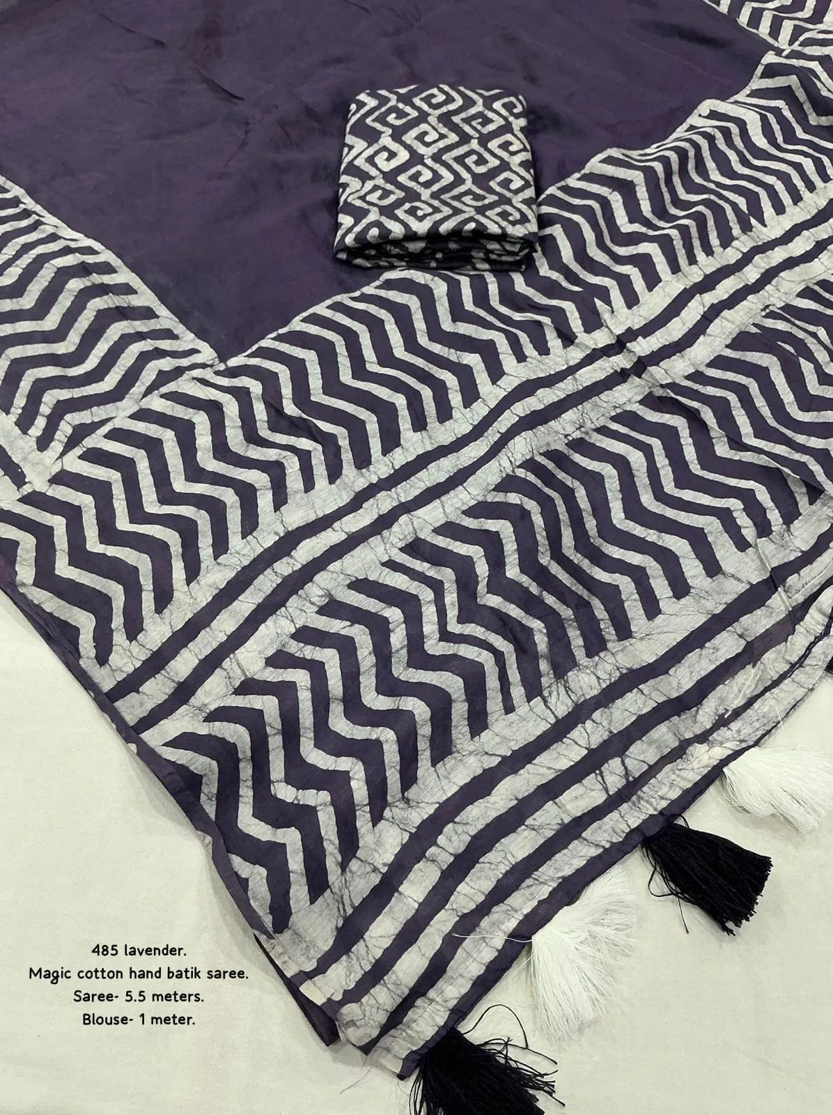purple ethnic batik saree
