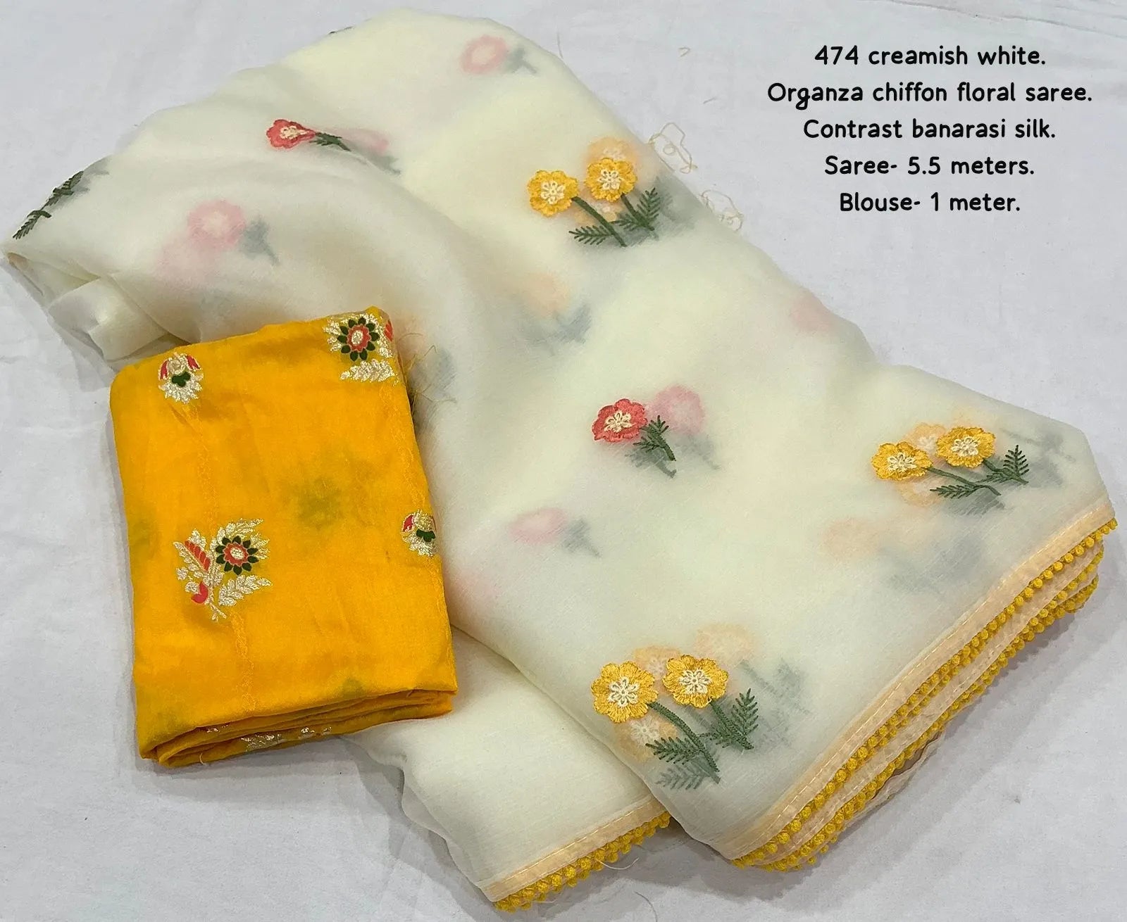 shop floral organza saree