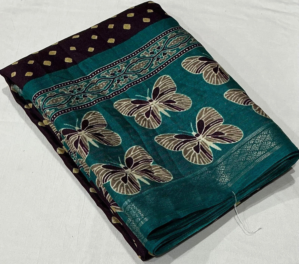 teal pallu black saree