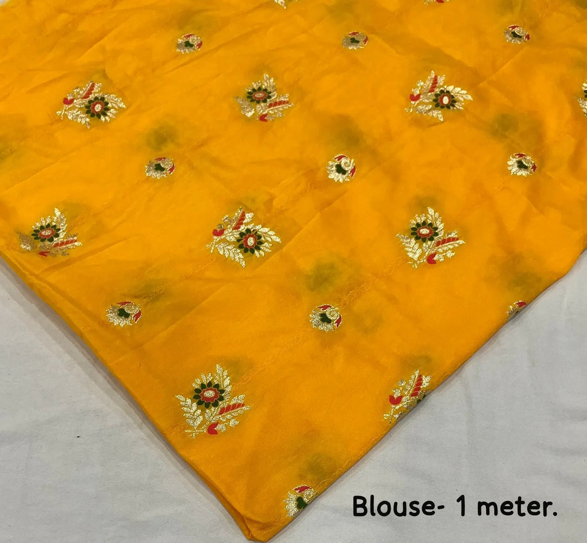 yellow blouse saree set