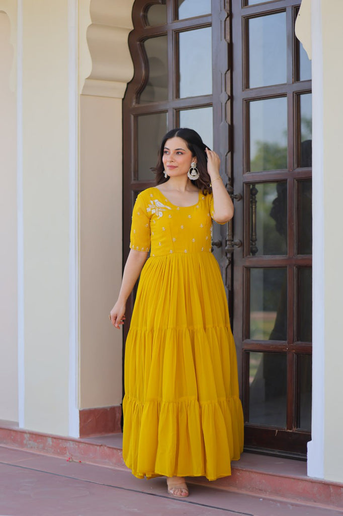 beads work on dress Beige Floral Beads Work Women Kurta Set for Stylish Look – Charkha Tales